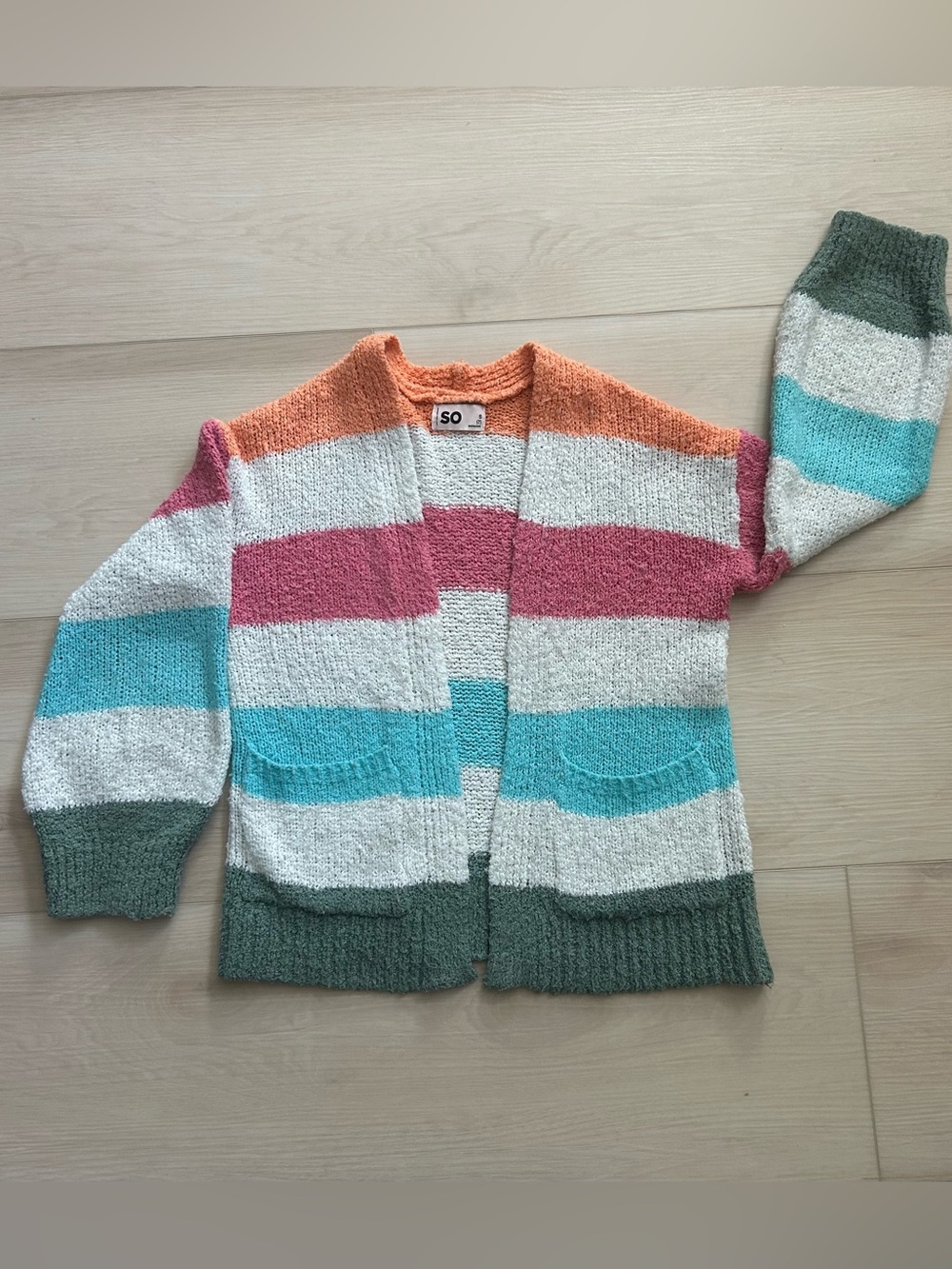 Girls striped cardigan - size 7